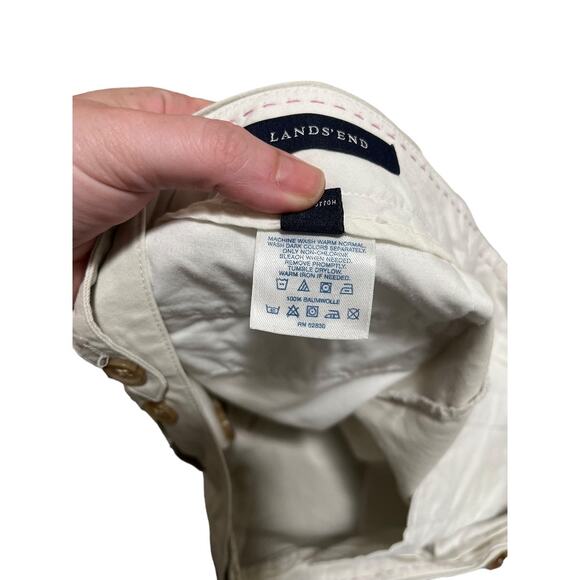 Lands End Womens Khaki Straight Leg Cropped Pants Size 10 100% Cotton - Picture 5 of 7